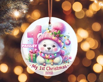 Personalized Baby Ornament - Custom Name Baby Girl Ornament - Personalized Christmas Ornament - Christmas Ornament - Baby's First Christmas