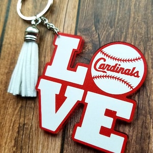 Cardinals Keychain / St Louis Gift / Cardinals Fan Gift / Baseball Keychain