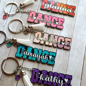 Personalized Dance Keychain • Dancer Keychain • Dance Gift • Dance Bag Tag • Dance Gift • Dancer Name Tag