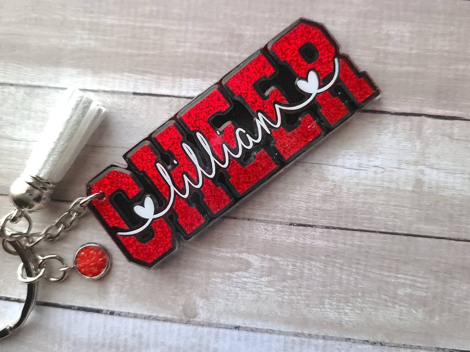 Personalized Cheer Keychain Cheerleader Keychain Cheer Etsy