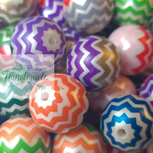 20mm Zigzag Rainbow Faux Pearl Chunky Bubblegum Beads Mix • Acrylic Glitter Beads • 20mm Glitter Beads • 20mm Bubblegum Beads • Bulk Beads