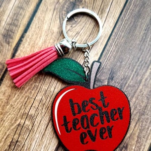 Personalized Teacher Keychain / Apple Keychain / Teacher Gift / Teaching Assistant Gift / Gift for Teachers / Best Teacher Ever image 5