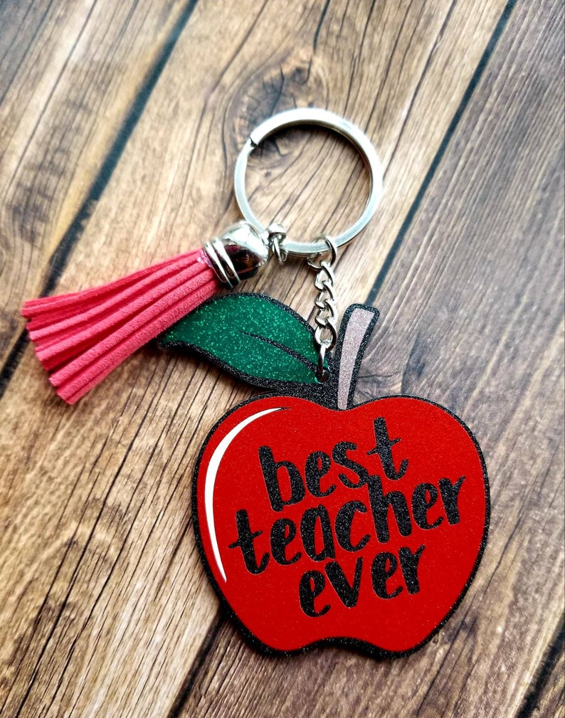 Personalized Teacher Keychain / Apple Keychain / Teacher Gift / Teaching Assistant Gift / Gift for Teachers / Best Teacher Ever image 5