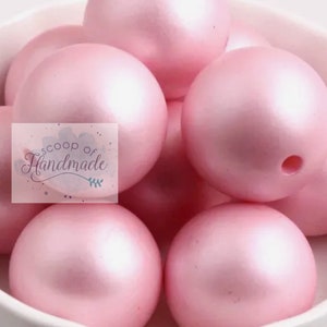 20mm Matte Soft Pink Faux Pearl Chunky Bubblegum Beads Mix • Acrylic Matte Beads • 20mm Matte Beads • 20mm Bubblegum Beads • Bulk Beads