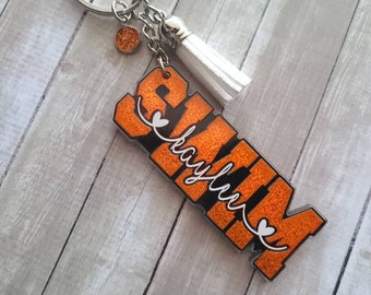 Personalized Swim Keychain • Swimmer Keychain • Swim Gift • Swim Bag Tag • Swimmer