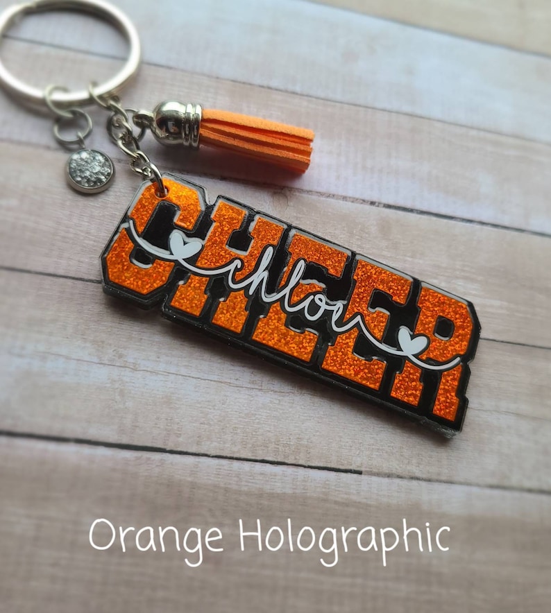 Personalized Cheer Keychain Cheerleader Keychain Cheer Etsy