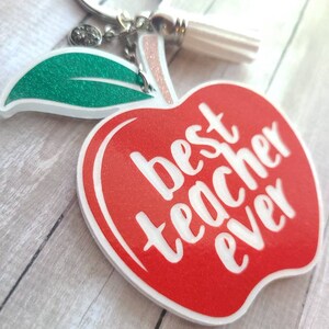 Personalized Teacher Keychain / Apple Keychain / Teacher Gift / Teaching Assistant Gift / Gift for Teachers / Best Teacher Ever image 2