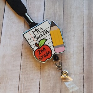 Personalized Acrylic Lanyard • Badge Reel Lanyard • Lanyard for Keys or Badge Reel • Teacher Lanyard • Teacher Gift • Teacher Appreciation