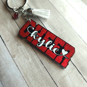 Personalized Cheer Keychain • Cheerleader Keychain • Cheer Gift • Cheer Bag Tag • Cheerleader Gift