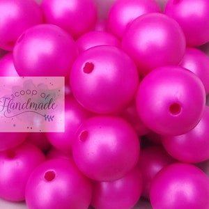 20mm Matte Hot Pink Faux Pearl Chunky Bubblegum Beads Mix • Acrylic Matte Beads • 20mm Matte Beads • 20mm Bubblegum Beads • Bulk Beads