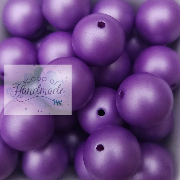 20mm Matte Dark Purple Faux Pearl Chunky Bubblegum Beads Mix • Acrylic Matte Beads • 20mm Matte Beads • 20mm Bubblegum Beads • Bulk Beads
