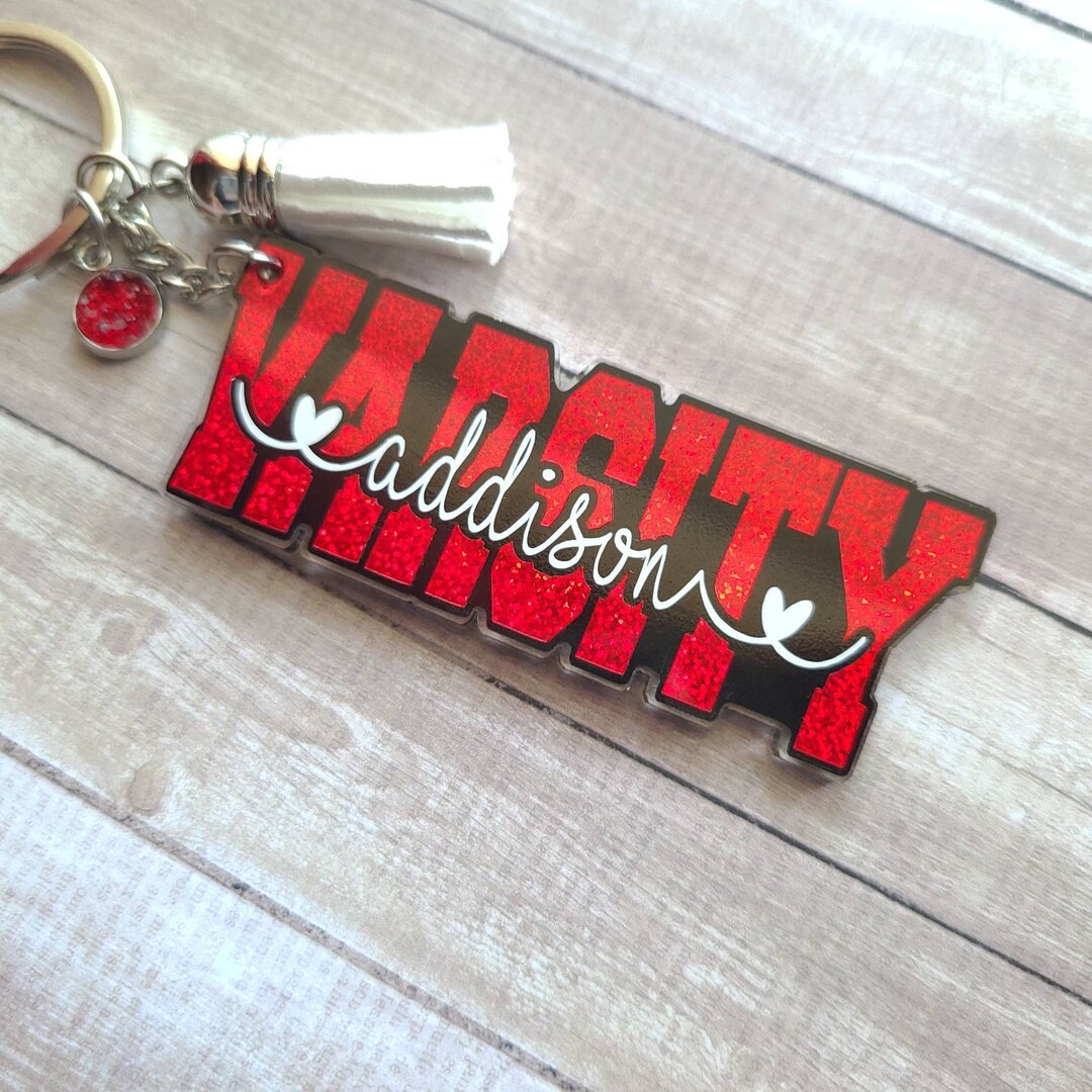 Personalized Varsity Keychain Sport Keychain Varsity Gift Varsity Bag Tag Etsy