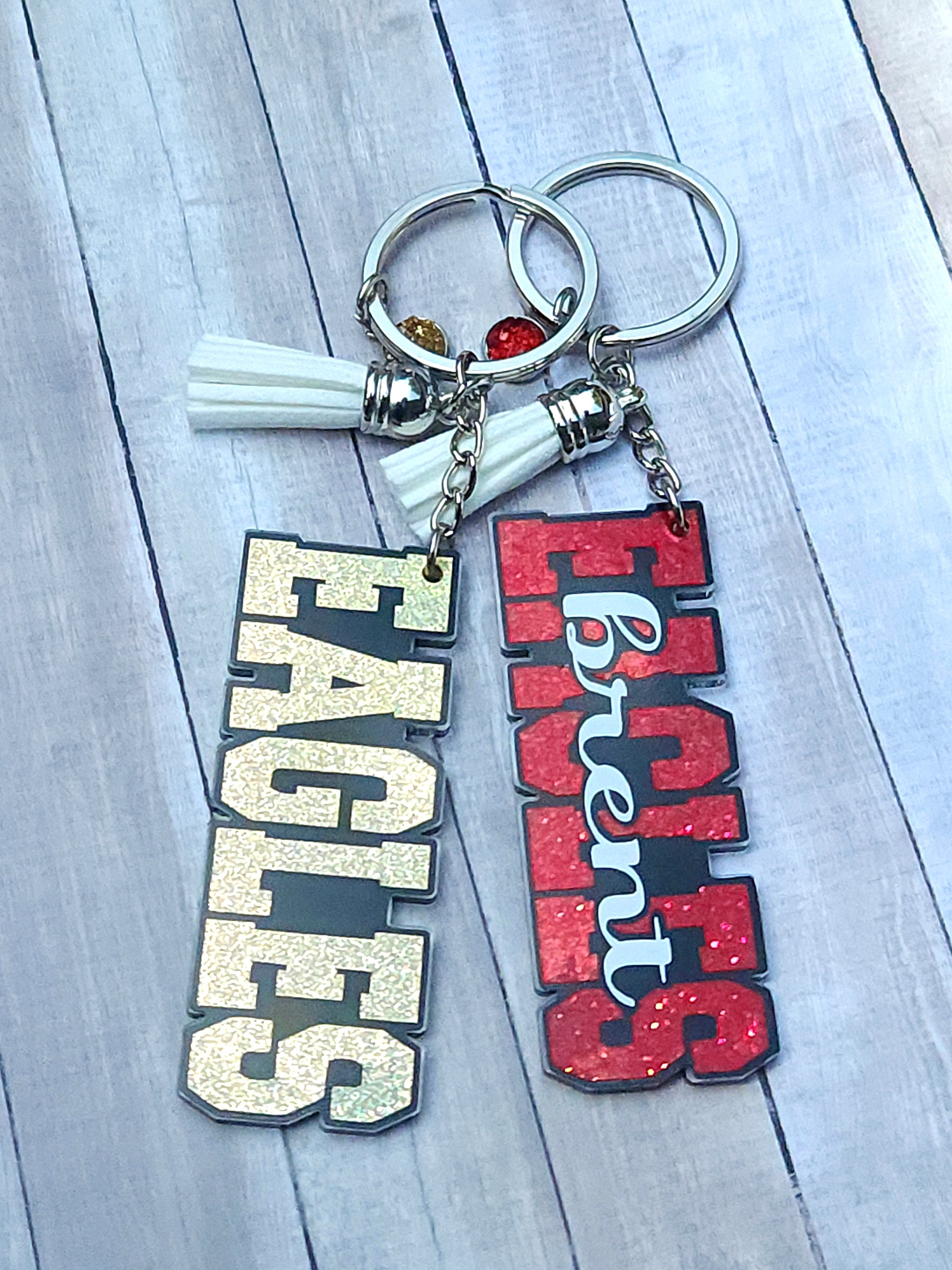 Personalized Eagles Keychain • School Pride Keychain • School Mascot ...