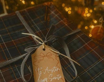 Kraft Christmas Gift Tags | Editable Canva Template (Digital Download)