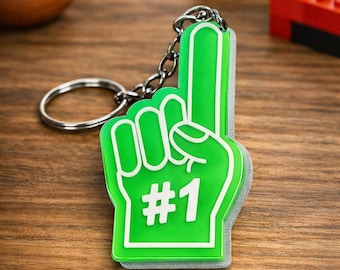 3D Printed Foam Finger Keychain | Custom Sports Fan Gift