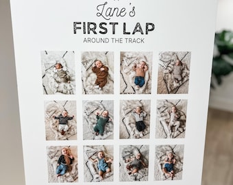 1st Lap Around the Track Monthly Milestone Poster