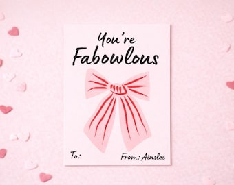 Fabowlous Valentine's Day Card | Bow Design (Instant Download