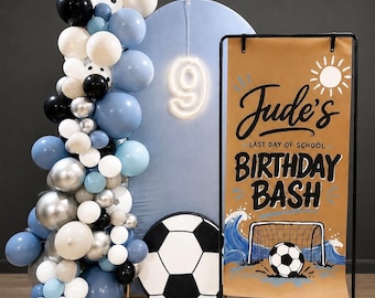 Custom Soccer Birthday Banner | Hand Painted Kraft Party Banner | Last Day of School Birthday Bash | Soccer Party Decor | Personalized Banne