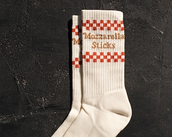 Mozzarella Sticks Fried Italian Cheese Checkerboard Socks, Funny Socks, Cool Socks, Mens Socks, Socks Women, Fun Socks, Crazy Socks, Unisex