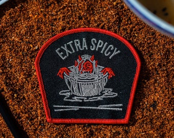 Extra Spicy Devil in Ramen Noodles Hot Sauce Patch for Hot Spicy Food Lovers, Foodies, Chili Peppers, Sriracha, Sambal