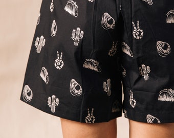 No Problemo Fun Mens & Womens Walk Shorts, Taco Shorts, Avocado Print, Hipster Food Shorts, Foodie, Cactus, Mexican Food