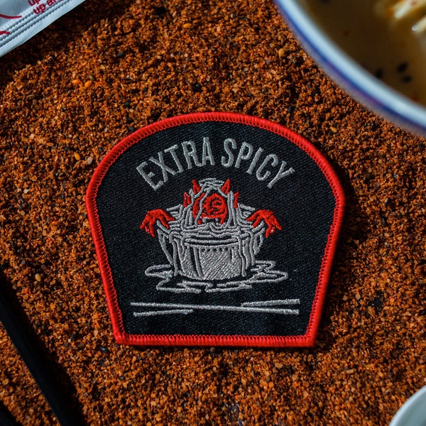 Extra Spicy Devil in Ramen Noodles Hot Sauce Patch for Hot Spicy Food Lovers, Foodies, Chili Peppers, Sriracha, Sambal