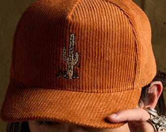 Cactus Tacos Embroidered Structured Hat, Unisex Western Desert Corduroy Hat, Taco Gift