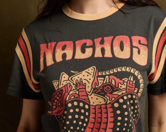 Nachos T-Shirt, Foodie Graphic Tee, Nacho Lover Shirt, Vintage Junk Food Unisex T-Shirt, Mexican Cheesy Snack Tee, Gift for Him Her, Texas
