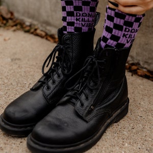 Donut Kill My Vibe Socks | Checkerboard Socks | Comfy Socks | Gifts for Him or Her | Stocking Stuffer