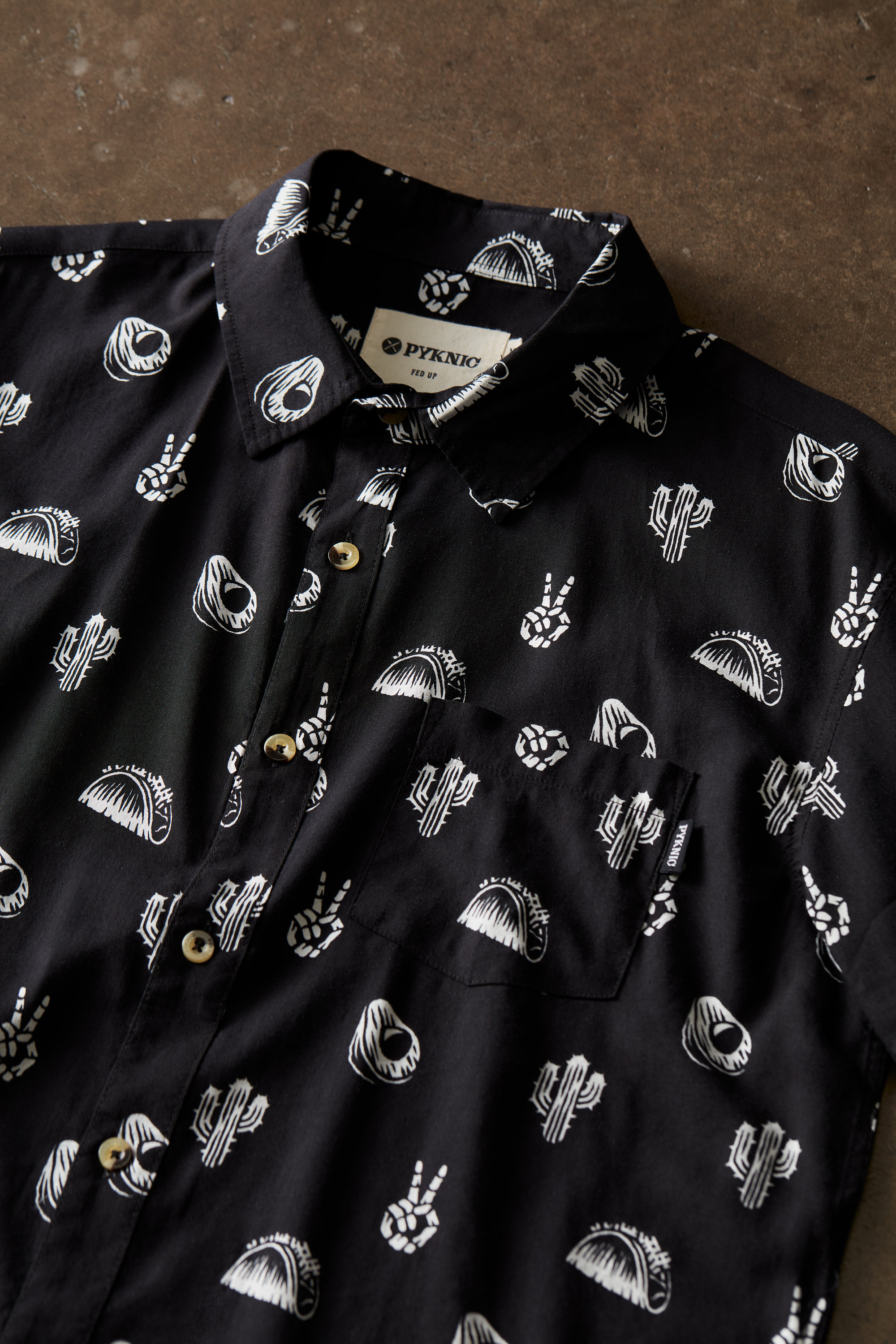 No Problemo Fun Mens & Womens Button-up Top, Taco Button No Problemo Fun Mens & Womens Button-up Top, Taco Button