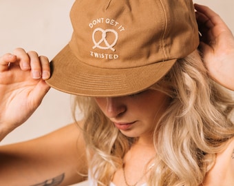 Chainstitch Don't Get it Twisted Pretzel Hat, Strapback Hat, Mens Hat, Womens Hats, Snapback, Vintage Baseball Cap, Foodie Gift