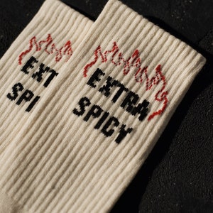 Extra Spicy Hot Sauce Personality Socks, Funny Socks, Cool Socks, Mens Socks, Socks Women, Fun Socks, Crazy Socks, Unisex