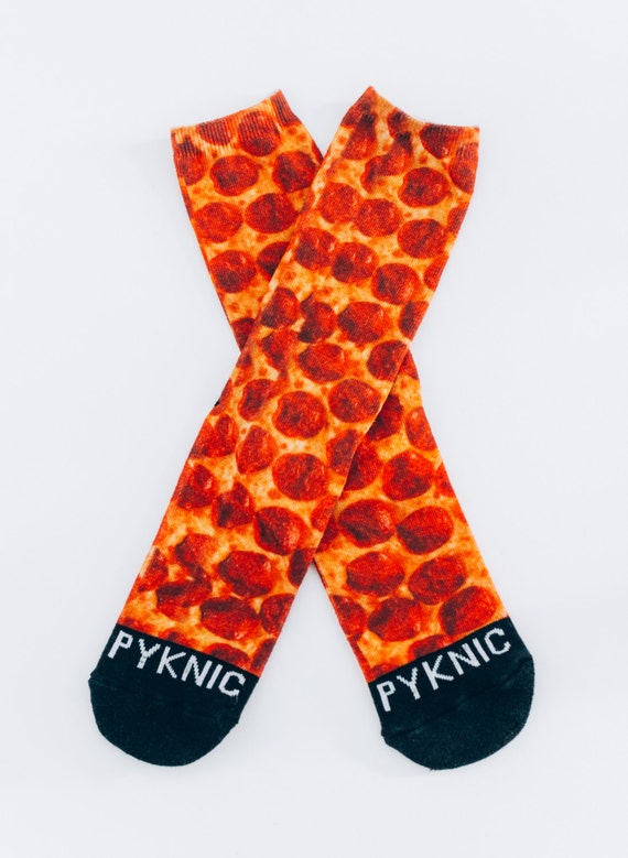 Funny Socks Pepperoni Pizza Socks Cool Socks Fun Socks Pizza Socks