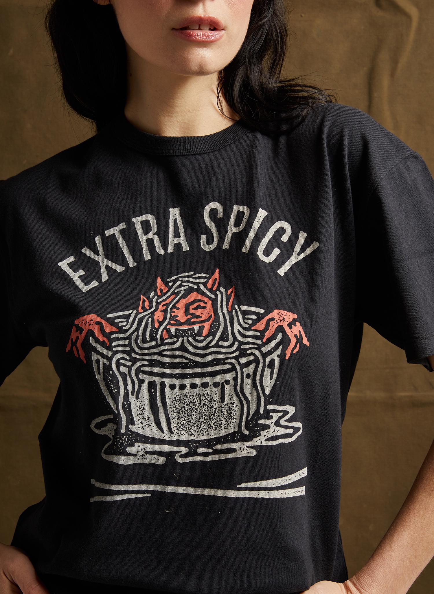 Extra Spicy Personality Hot Noodles Foodie Tshirt | Food Pun Shirt | Ramen | Asian Food | Shirts with Sayings | ATX | DTLA | Devil Tattoo