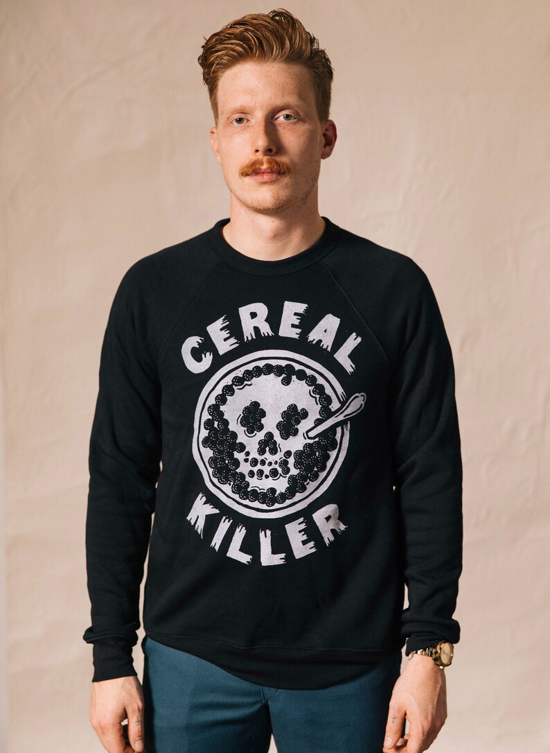 Cereal Killer Crewneck Sweatshirt Comfy Sweatshirts with Sayings True Crime Shirt Murderino Food Puns Gift for Her Halloween Top image 4