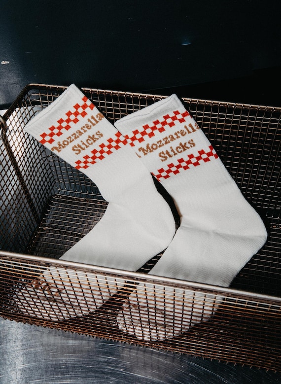 Mozzarella Sticks Fried Italian Cheese Checkerboard Socks, Funny Socks, Cool Socks, Mens Socks, Socks Women, Fun Socks, Crazy Socks, Unisex