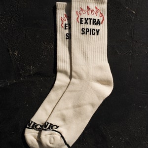 Extra Spicy Hot Sauce Personality Socks, Funny Socks, Cool Socks, Mens Socks, Socks Women, Fun Socks, Crazy Socks, Unisex image 2