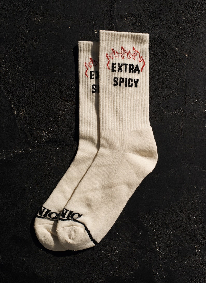 Extra Spicy Hot Sauce Personality Socks, Funny Socks, Cool Socks, Mens Socks, Socks Women, Fun Socks, Crazy Socks, Unisex image 2