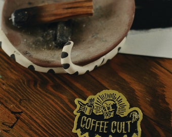 Coffee Cult Pin | Vintage Brass Metal | Foodie Gift | Pyknic