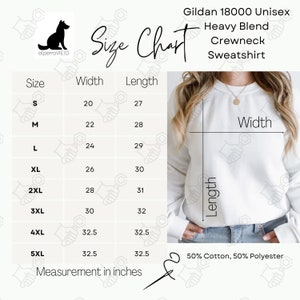 Gildan 18000 Size Chart Unisex Heavy Blend Crewneck Sweatshirt Size Guide