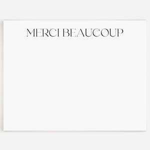 12 Merci Beaucoup Note Cards | French Thank You Cards | Merci Stationery Set |  Merci Beaucoup Stationary for French Gift | Paris Gift | N33