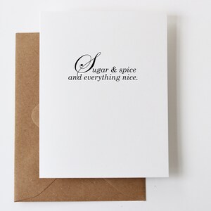 Sugar and Spice Card | Sugar and Spice and All Things Nice Baby Girl Card | Baby Shower Card | Blush Pink Baby Card | 1st Birthday Card |G56