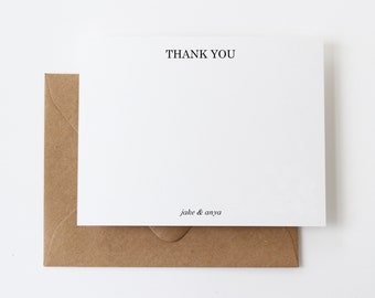 Custom Thank You Cards | 12 Personalized Couples Thank You Notes | Wedding Thank You | Couples Stationary Set | Classic Thank You Note | N55