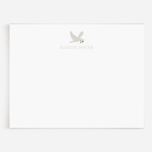 Peace Dove Stationery Set | Peace Dove with Olive Branch | 12 Custom Note Cards Peace Dove Stationary | Gift for Baptism Dove Notecards N2