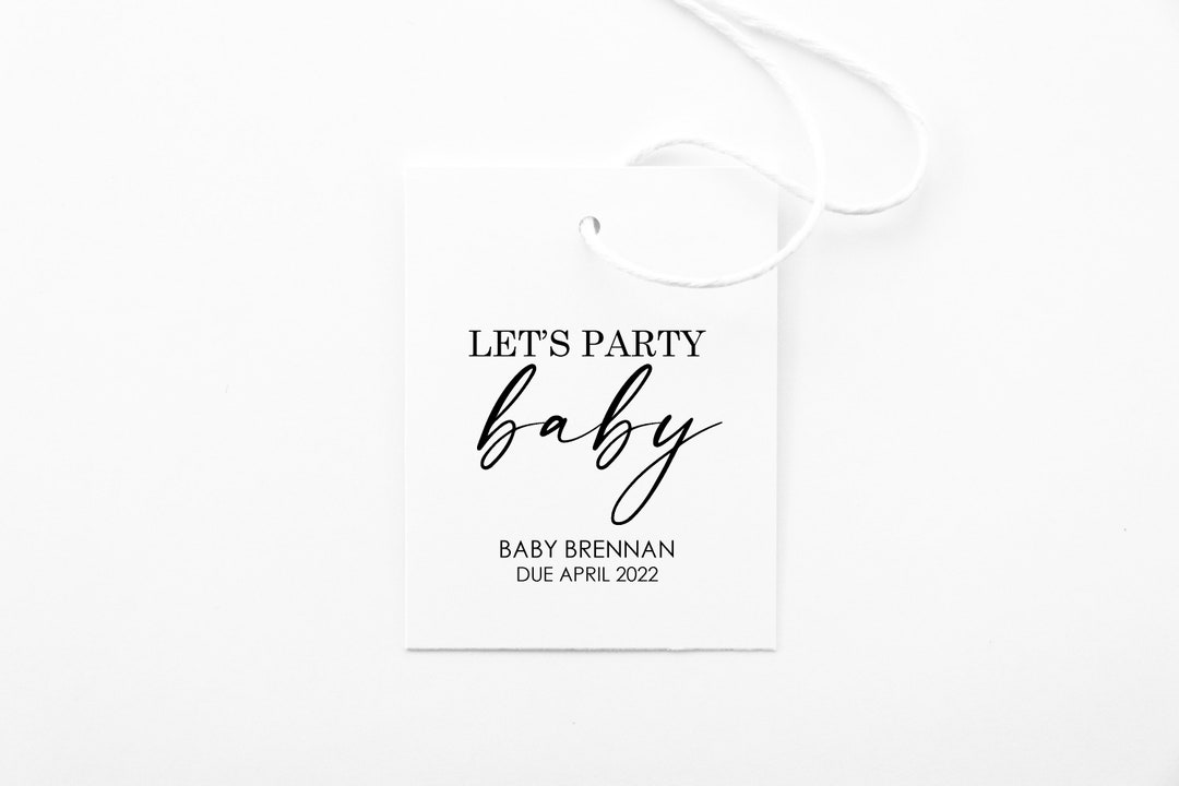 18 Printed Tags Custom Baby Shower Tags for Champagne Favor Lets Party