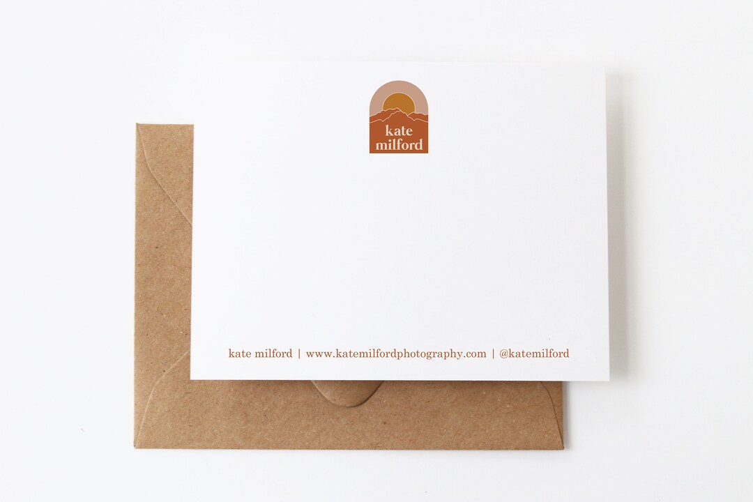 Custom Business Stationery With Logo 12 Flat Business Logo Note Cards