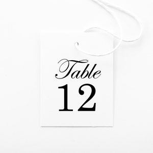 1 Custom Table Number Tag for Wedding Table Gift Printed Table Number Tags for Wedding Table Favors Classy Table Number Hang Tags image 1