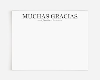12 Custom Muchas Gracias Cards | Gracias Thank You Notes | Gracias Stationery Merci | Spanish Thank You Cards | Spanish Teacher Gift | N32