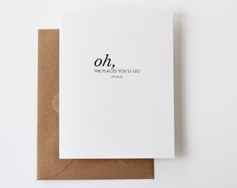 Oh the Places Youll Go Card | Dr Seuss Greeting Card for Graduation