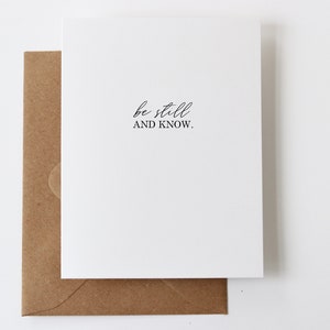 Be Still and Know Card | Christian Encouragement Card | Religious Psalm 46:10 Bible Verse